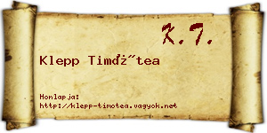 Klepp Timótea névjegykártya